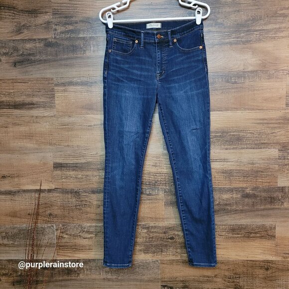 Madewell Jeans 28 Skinny 9" Mid Rise Larkspur Wash F8990 Tummy Control Stretch - Picture 1 of 13
